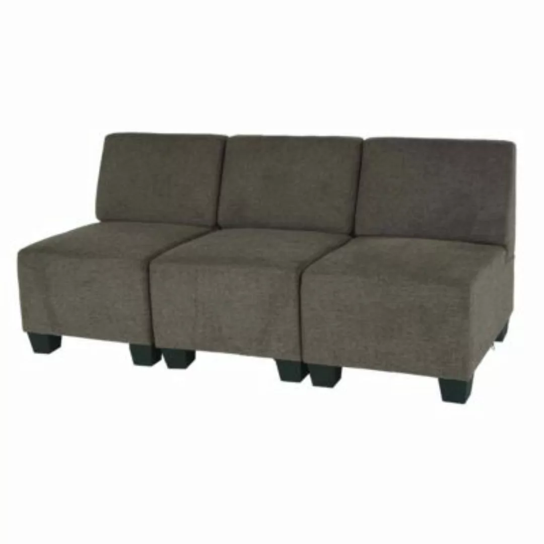 HWC Mendler Modular 3-Sitzer Sofa Lyon braun günstig online kaufen