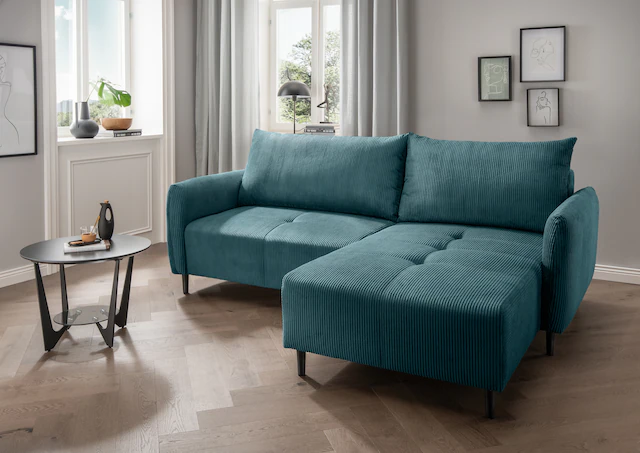 INOSIGN Ecksofa »Mara, L-Form, aktueller Cord Bezug und tolle Farben, schma günstig online kaufen