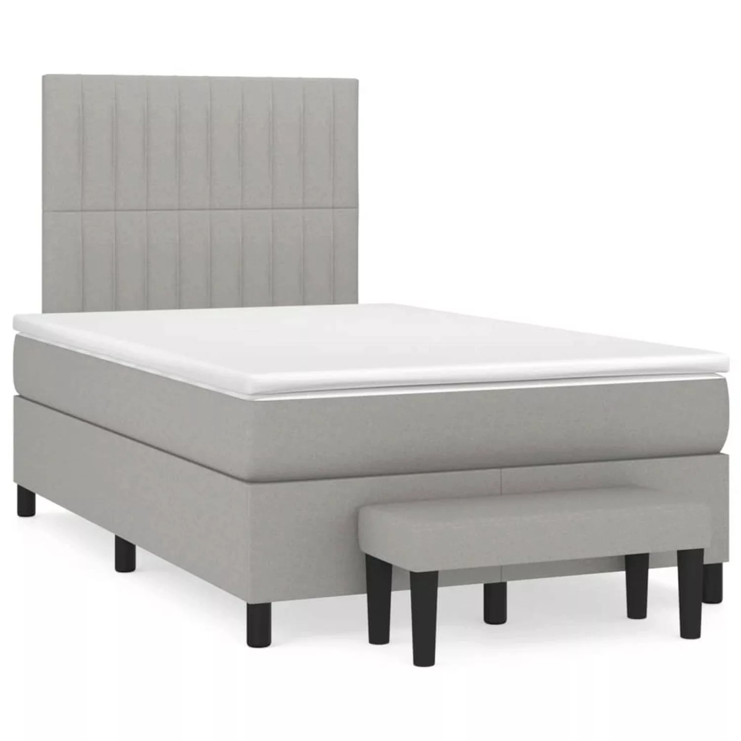 vidaXL Boxspringbett mit Matratze Hellgrau 120x200 cm Stoff1394666 günstig online kaufen