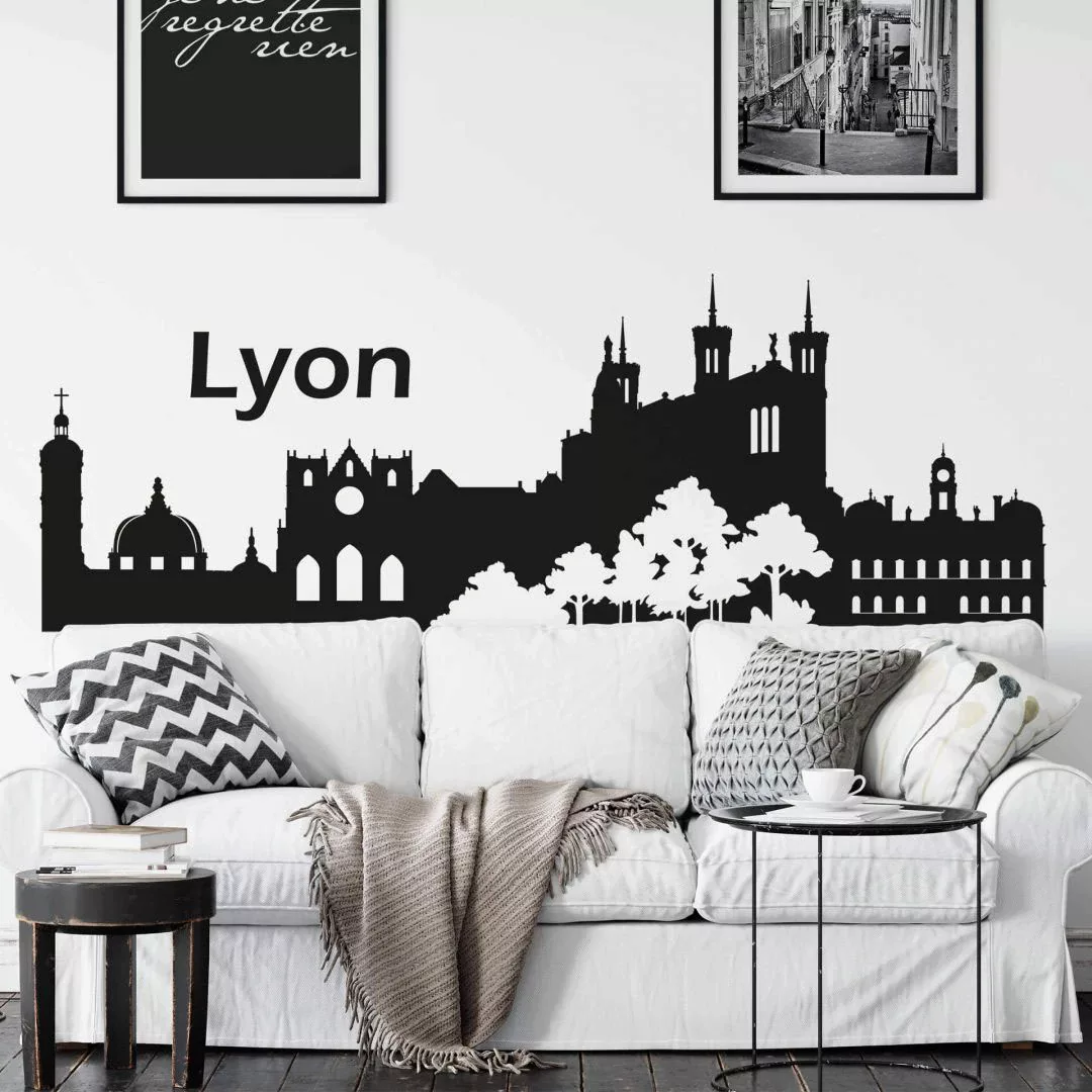 Wall-Art Wandtattoo »XXL Stadt Skyline Lyon 120cm«, (1 St.), selbstklebend, günstig online kaufen