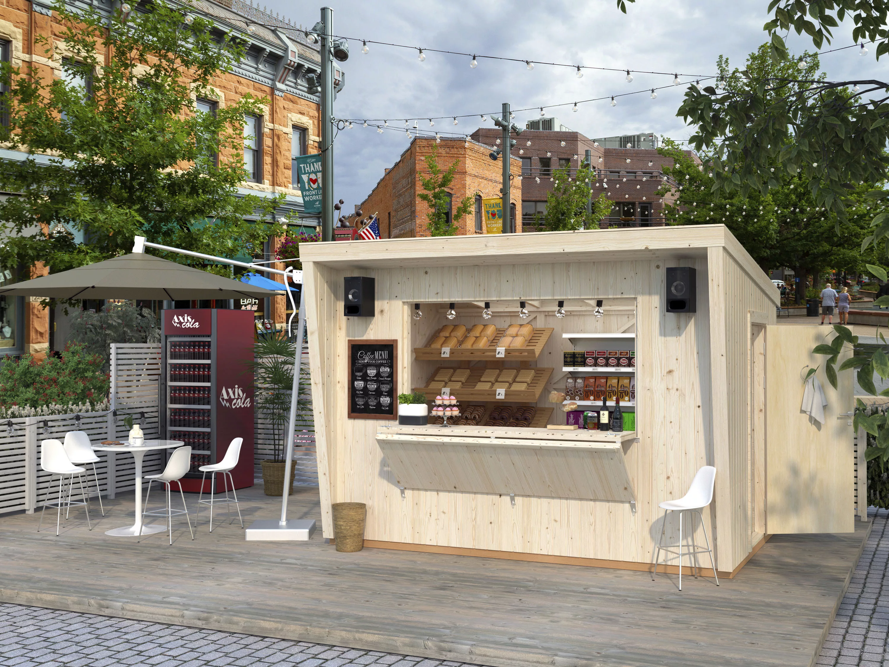 Palmako Gerätehaus "Kiosk Kira 7,7 m²", BxTxH: 355x233x264 cm, witterungsbe günstig online kaufen