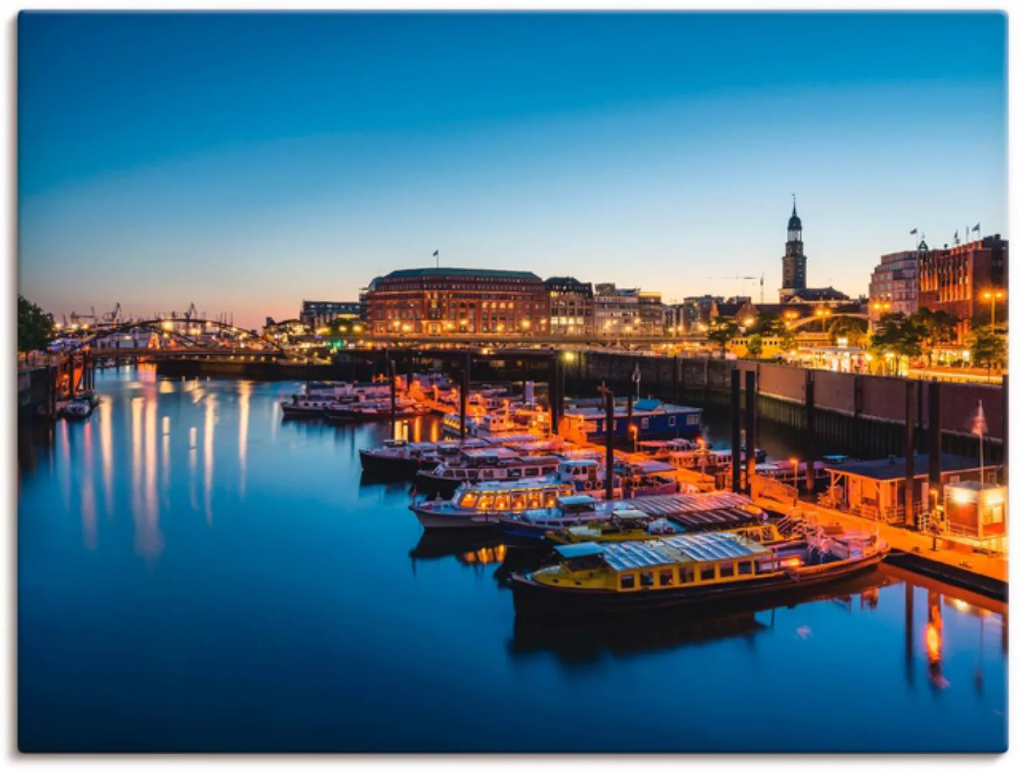 Artland Wandbild »Hamburg Hafen Panorama mit Michel«, Deutschland, (1 St.), günstig online kaufen