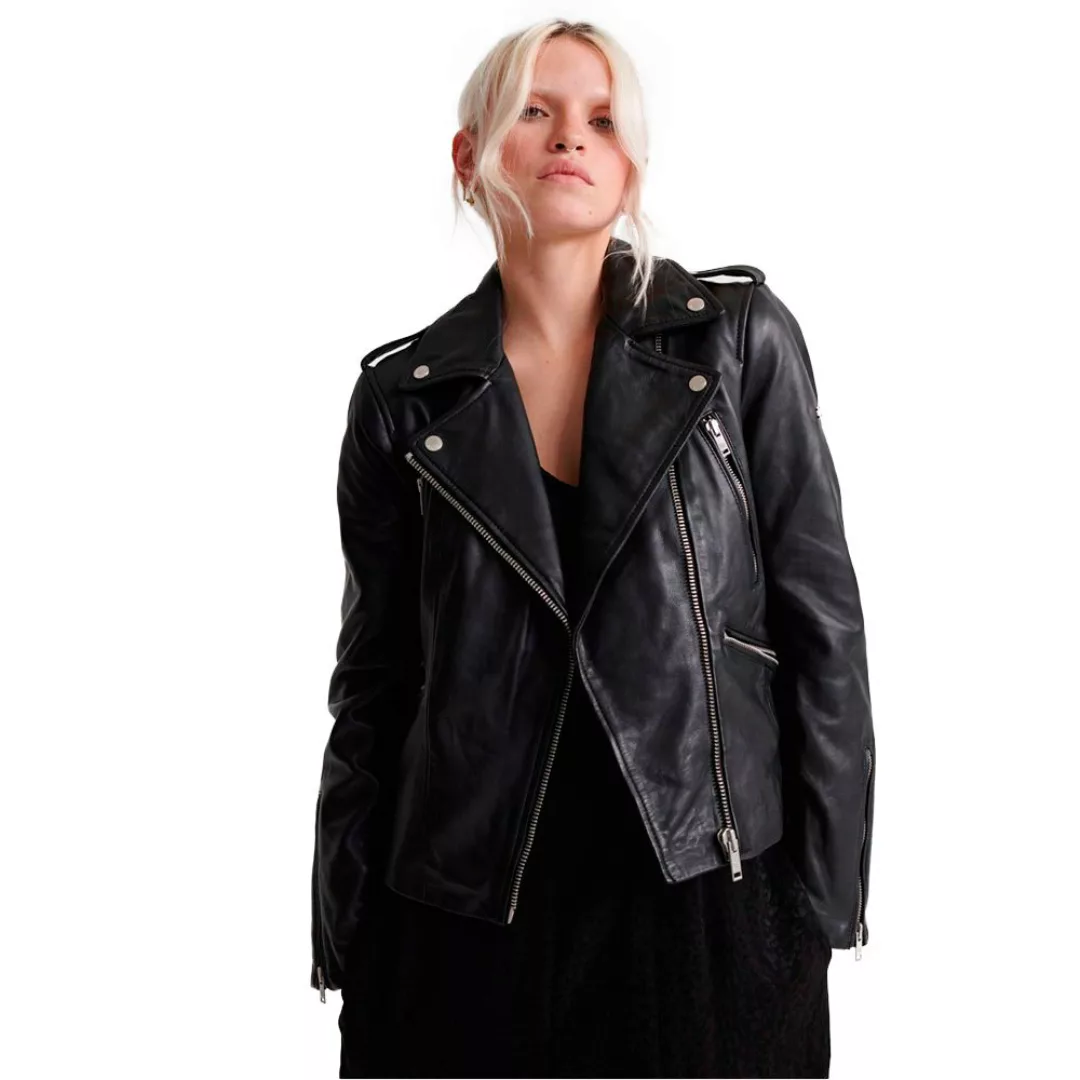 Superdry Classic Leather Jacke L Black günstig online kaufen