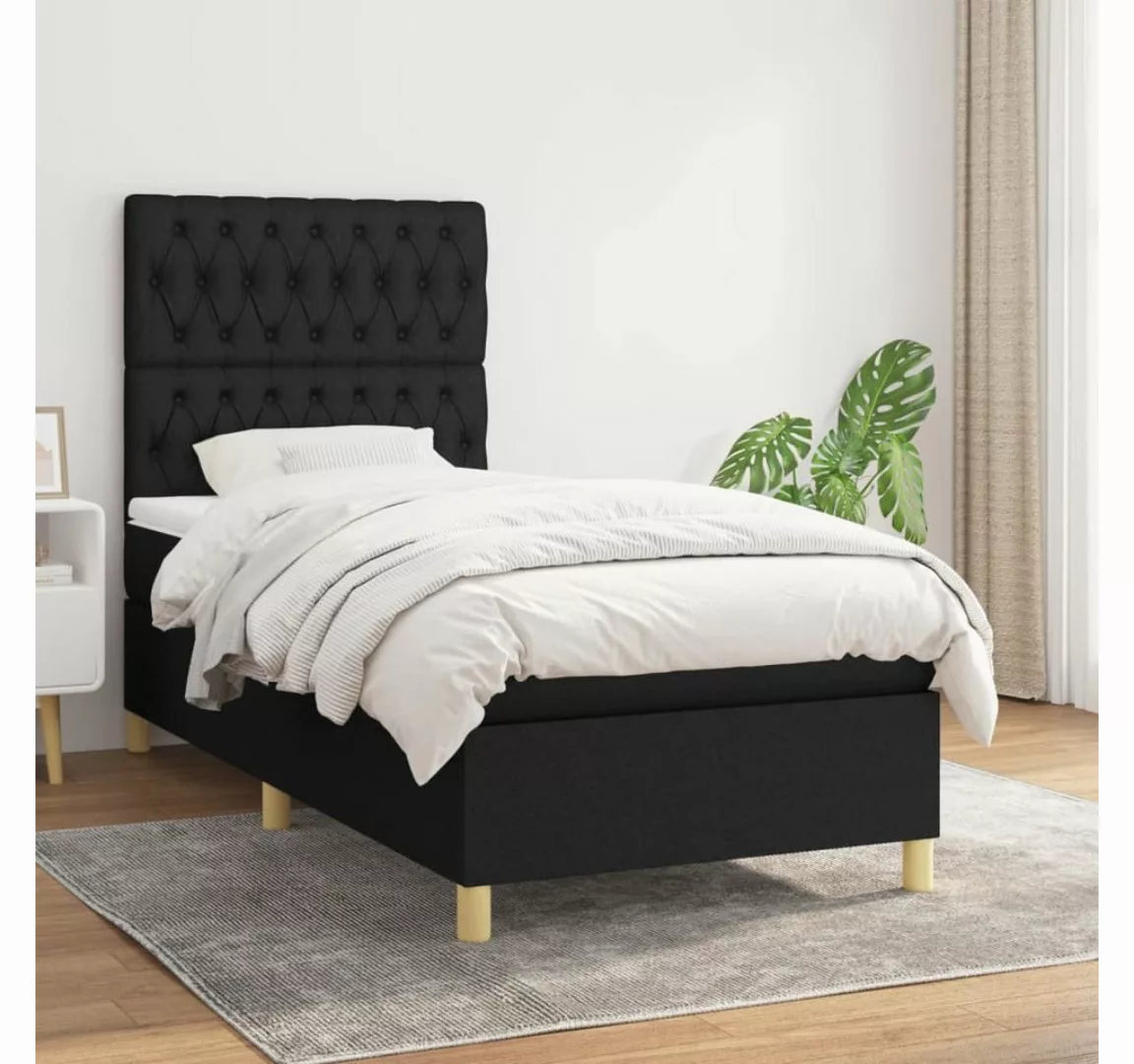 vidaXL Boxspringbett Bett Boxspringbett mit Matratze Stoff (90 x 190 cm, Sc günstig online kaufen