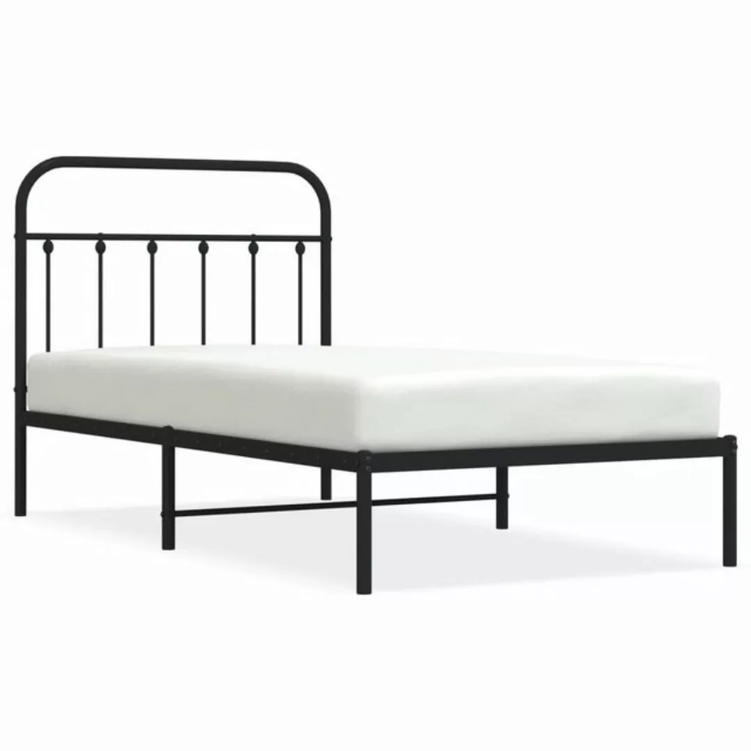 furnicato Bett Bettgestell mit Kopfteil Metall Schwarz 100x190 cm günstig online kaufen