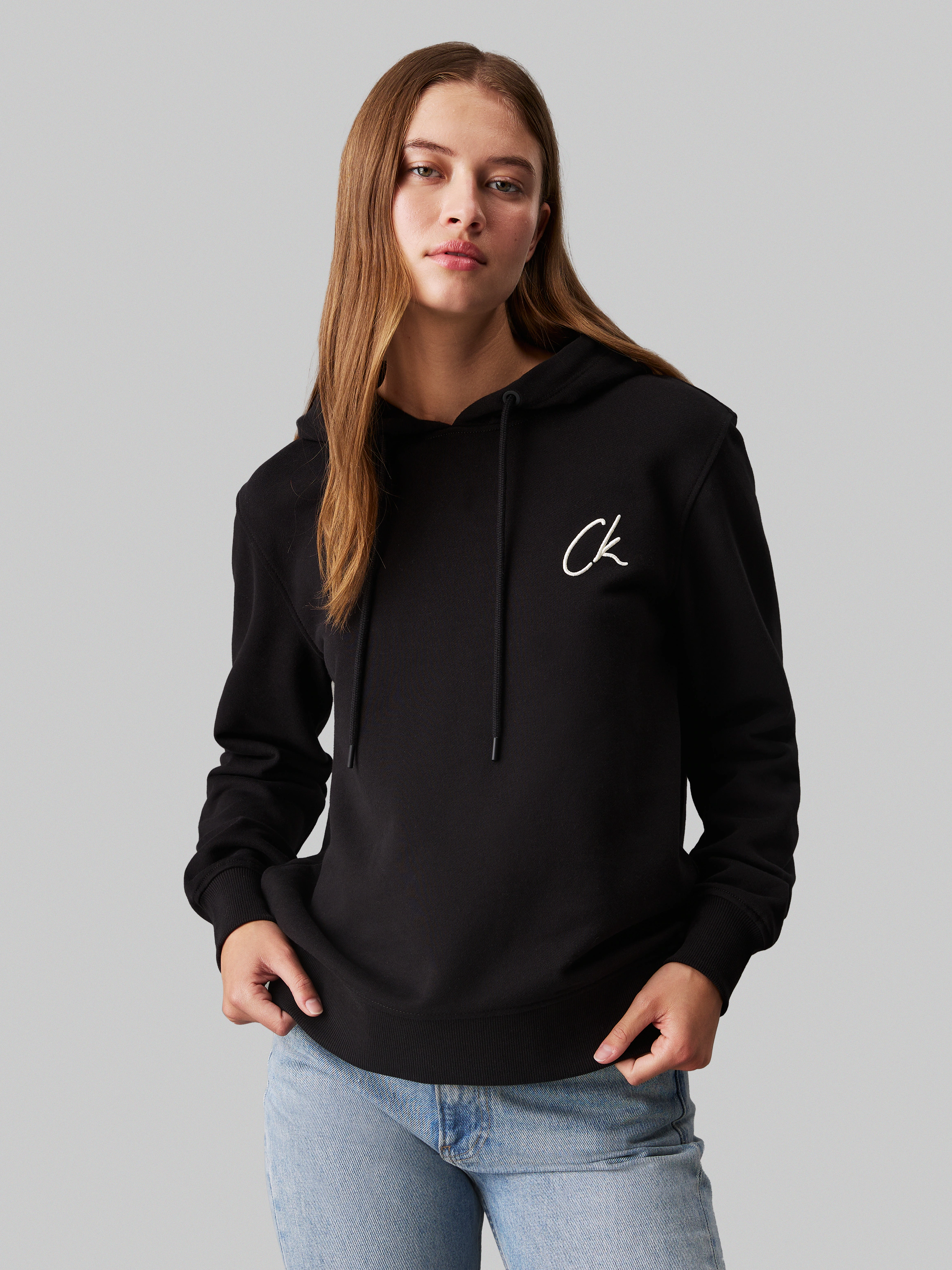 Calvin Klein Jeans Kapuzensweatshirt "EMBROIDERED CK REGULAR HOODIE", mit L günstig online kaufen