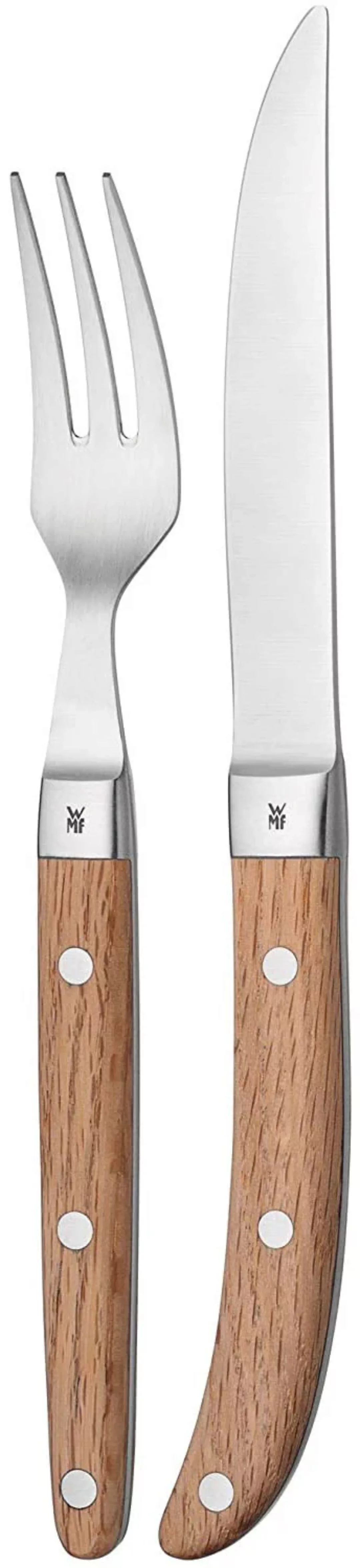 WMF Steakbesteck »Ranch«, (Set, 12 tlg.), mattiert, Eichenholz geölt günstig online kaufen