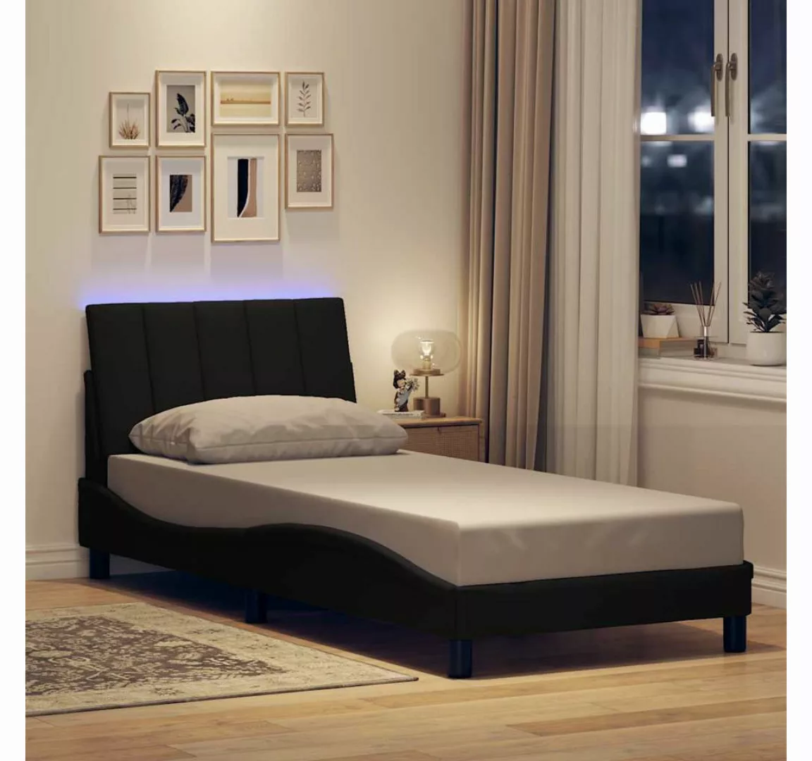 vidaXL Bett, Bettgestell ohne Matratze Schwarz 90x200 cm Stoff günstig online kaufen