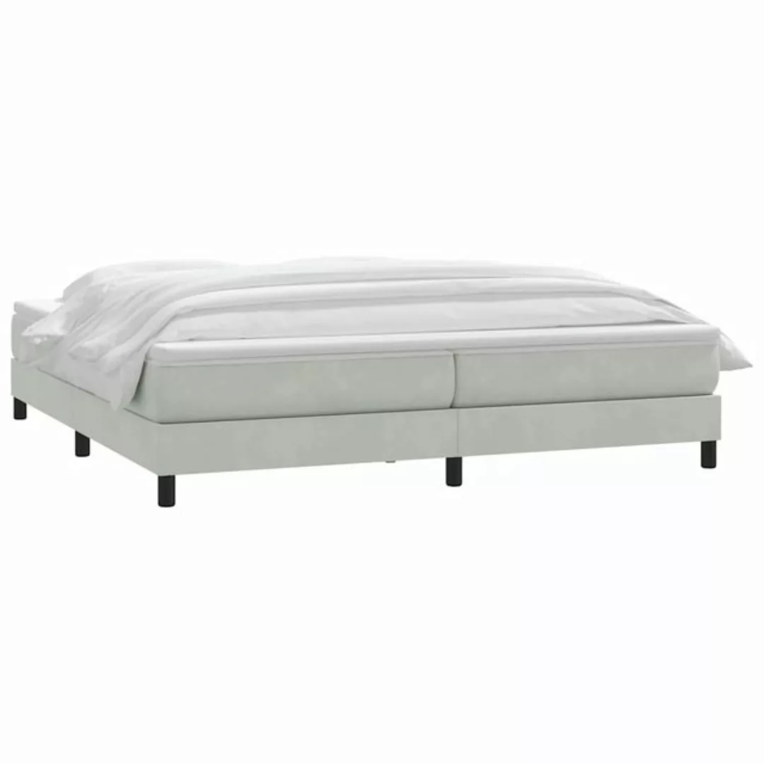 vidaXL Bett Boxspringbett mit Matratze Hellgrau 200x220 cm Samt günstig online kaufen