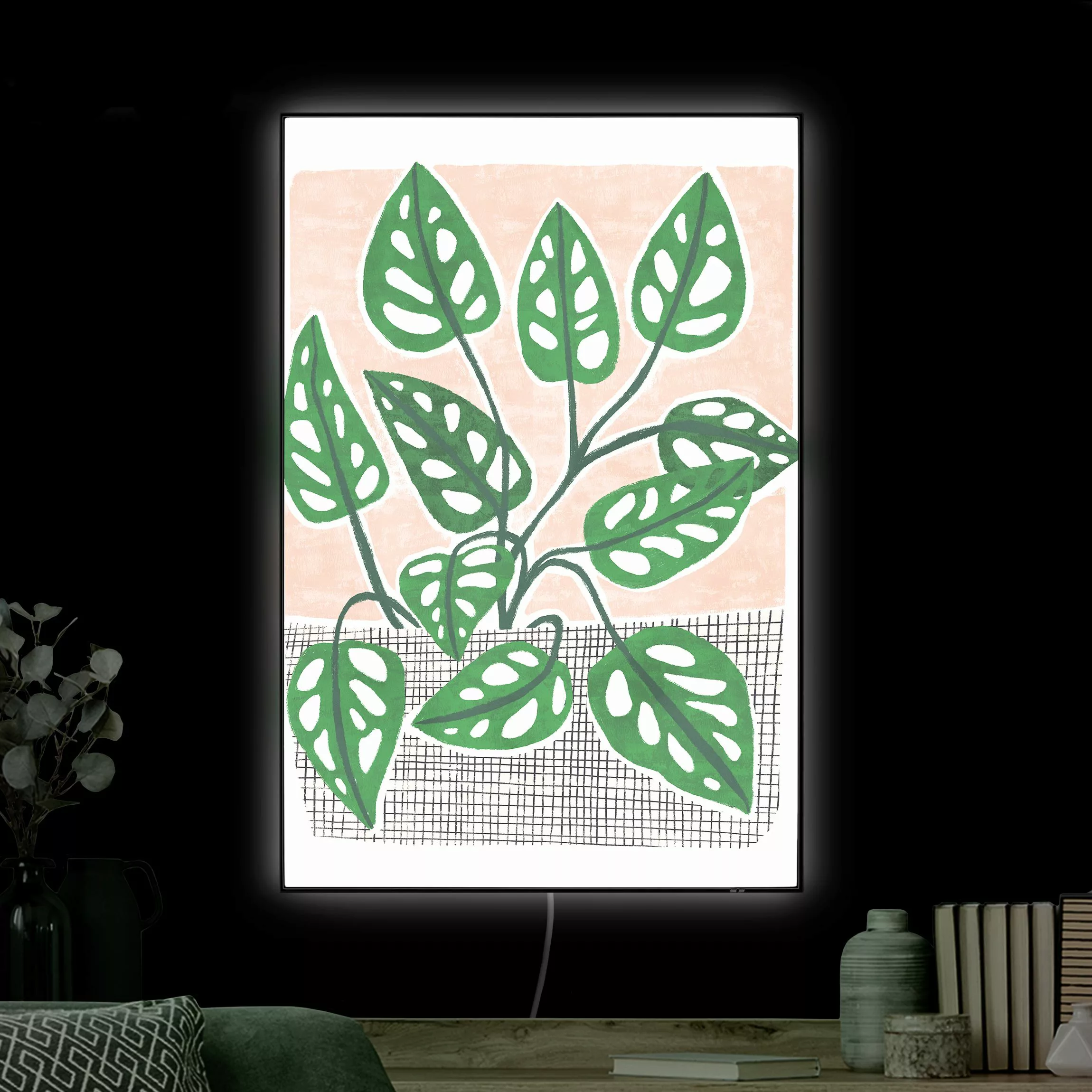 LED-Wechselbild Monstera im Korb günstig online kaufen