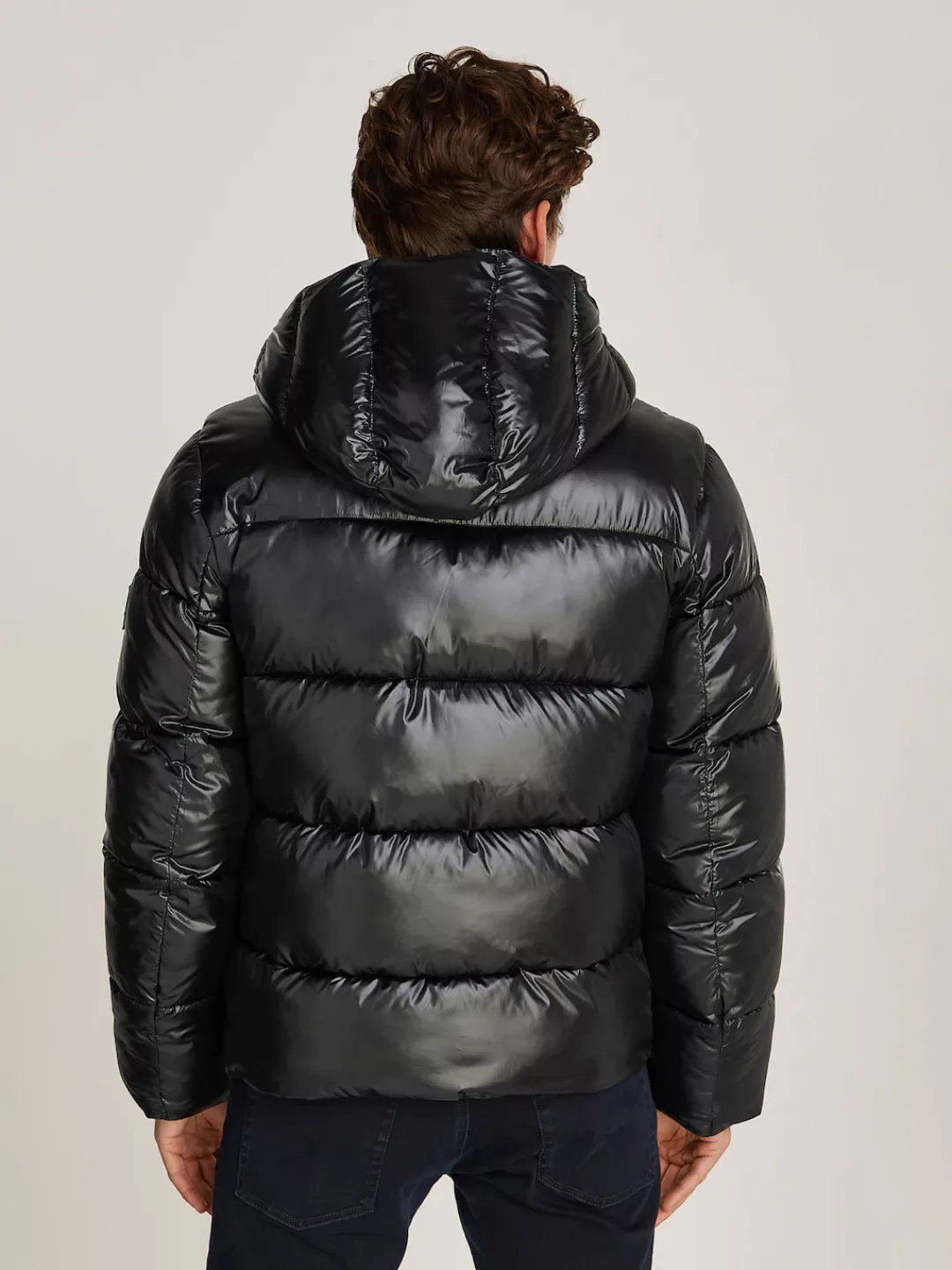 Calvin Klein Outdoorjacke "HOODED QUILT PUFFER MW GLOSS", mit Kapuze, mit L günstig online kaufen