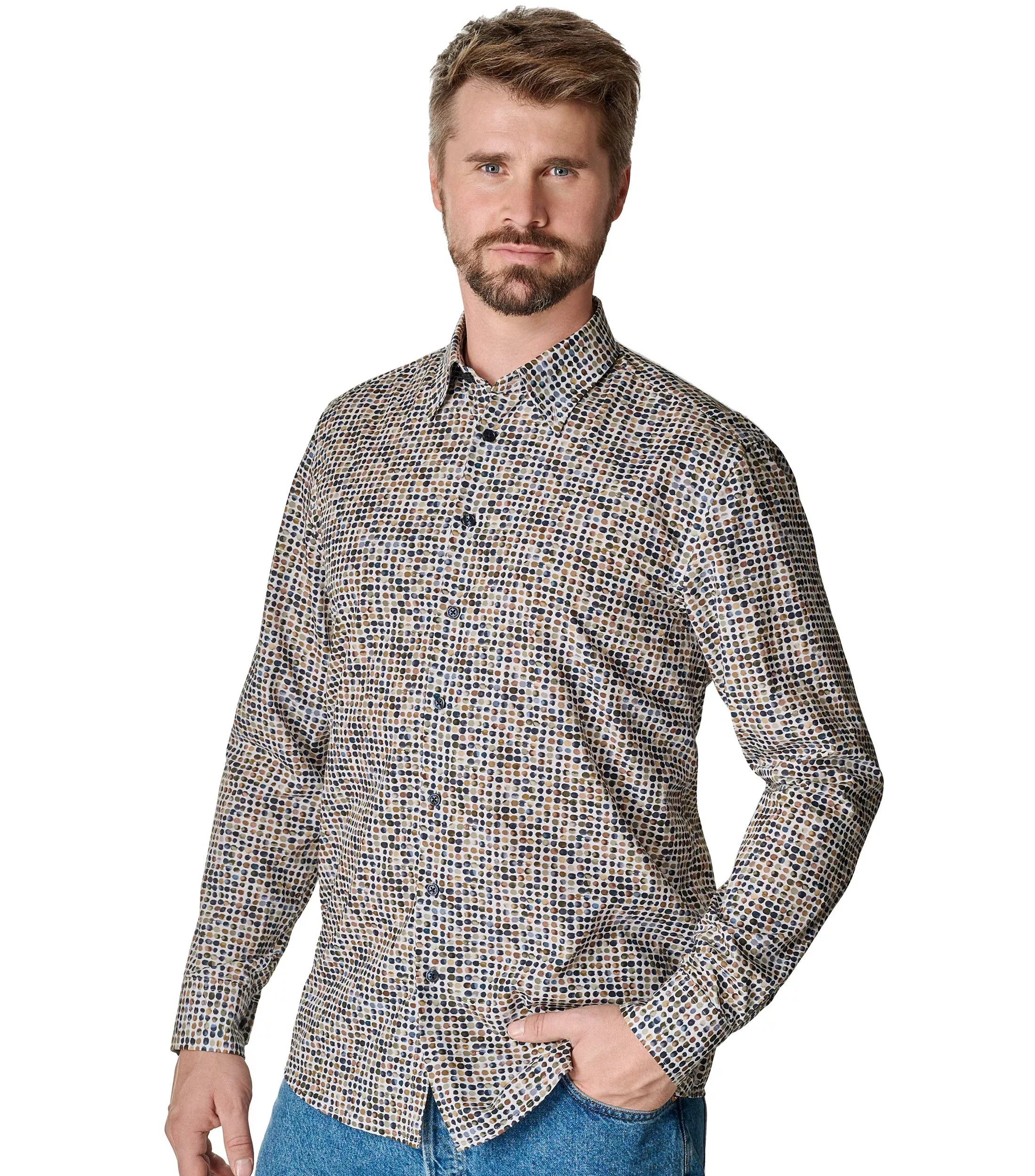 CASAMODA Langarmhemd Casamoda Comfort Fit extra langer Arm Button-Down-Krag günstig online kaufen