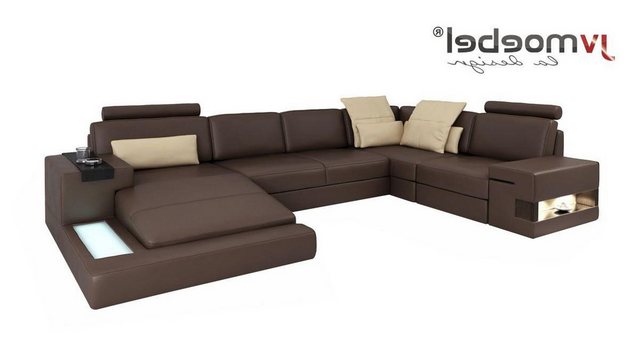 Xlmoebel Ecksofa Neu U-förmiges Schlafsofa mit Bettfunktion in Textilleder- günstig online kaufen