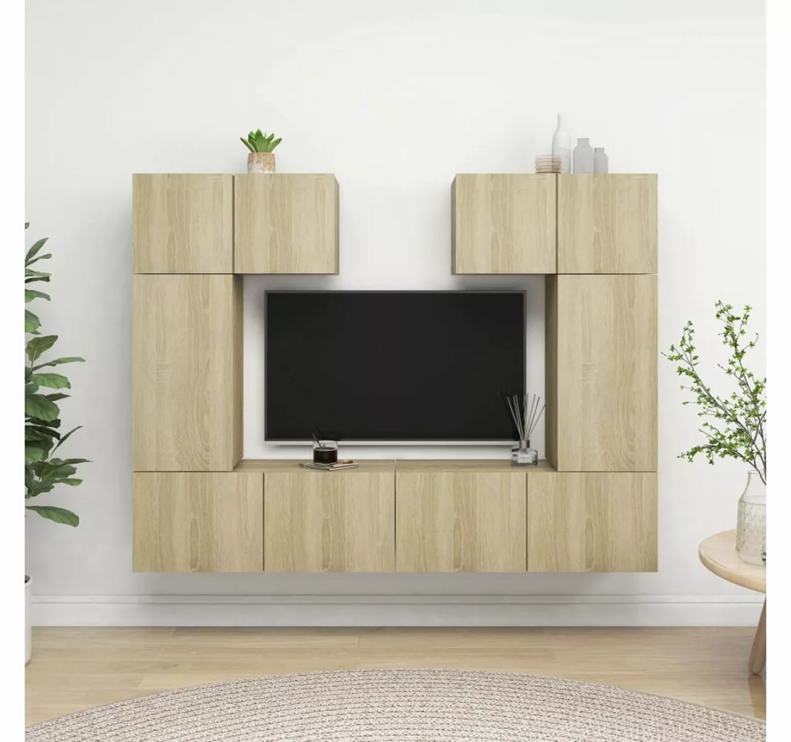 vidaXL TV-Schrank 6-tlg TV-Schrank-Set Sonoma Eiche Spanplatte günstig online kaufen