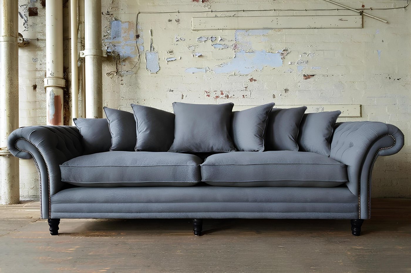 Xlmoebel Sofa Großes Sofa für 4 Personen Chesterfield Big Polster Sitzgrupp günstig online kaufen