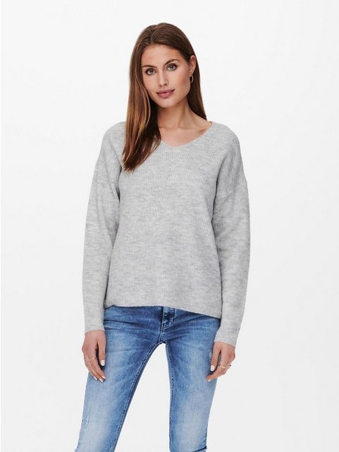 ONLY Strickpullover Warmer Strickpullover Stretch V-Ausschnitt Sweater ONLC günstig online kaufen