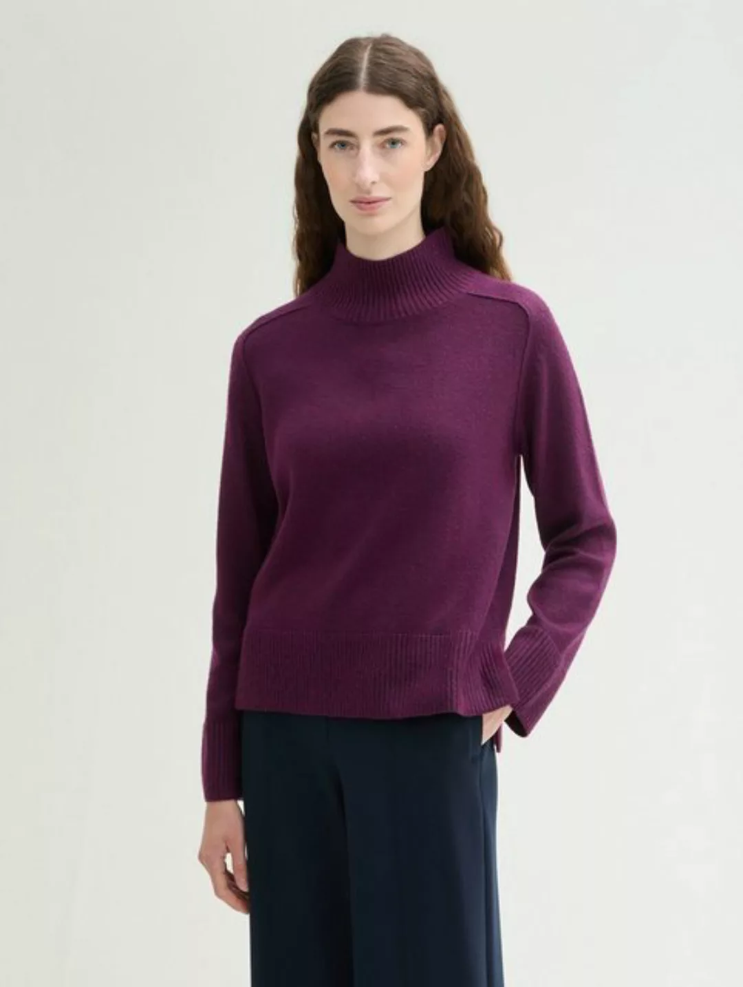 TOM TAILOR Strickpullover Weicher Strick Pullover mit Stehkragen günstig online kaufen