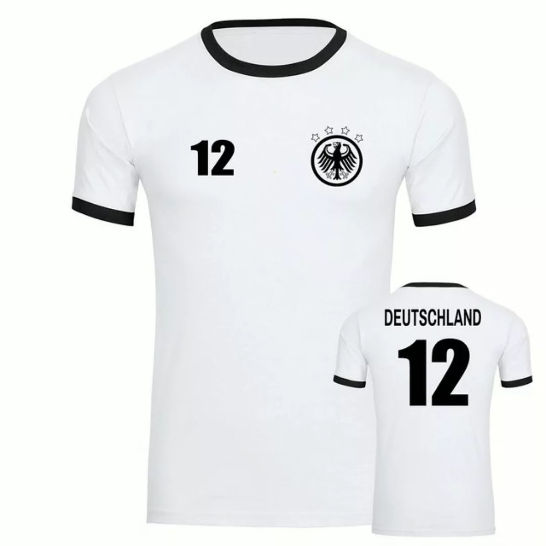 multifanshop T-Shirt Kontrast Deutschland - Adler Retro Trikot 12 - Männer günstig online kaufen