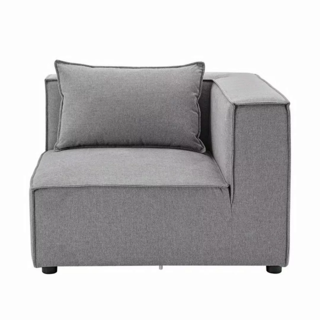 Juskys Sofa Domas, Ecksofa Rechts mit Armlehne & Kissen, modulares Sofa für günstig online kaufen