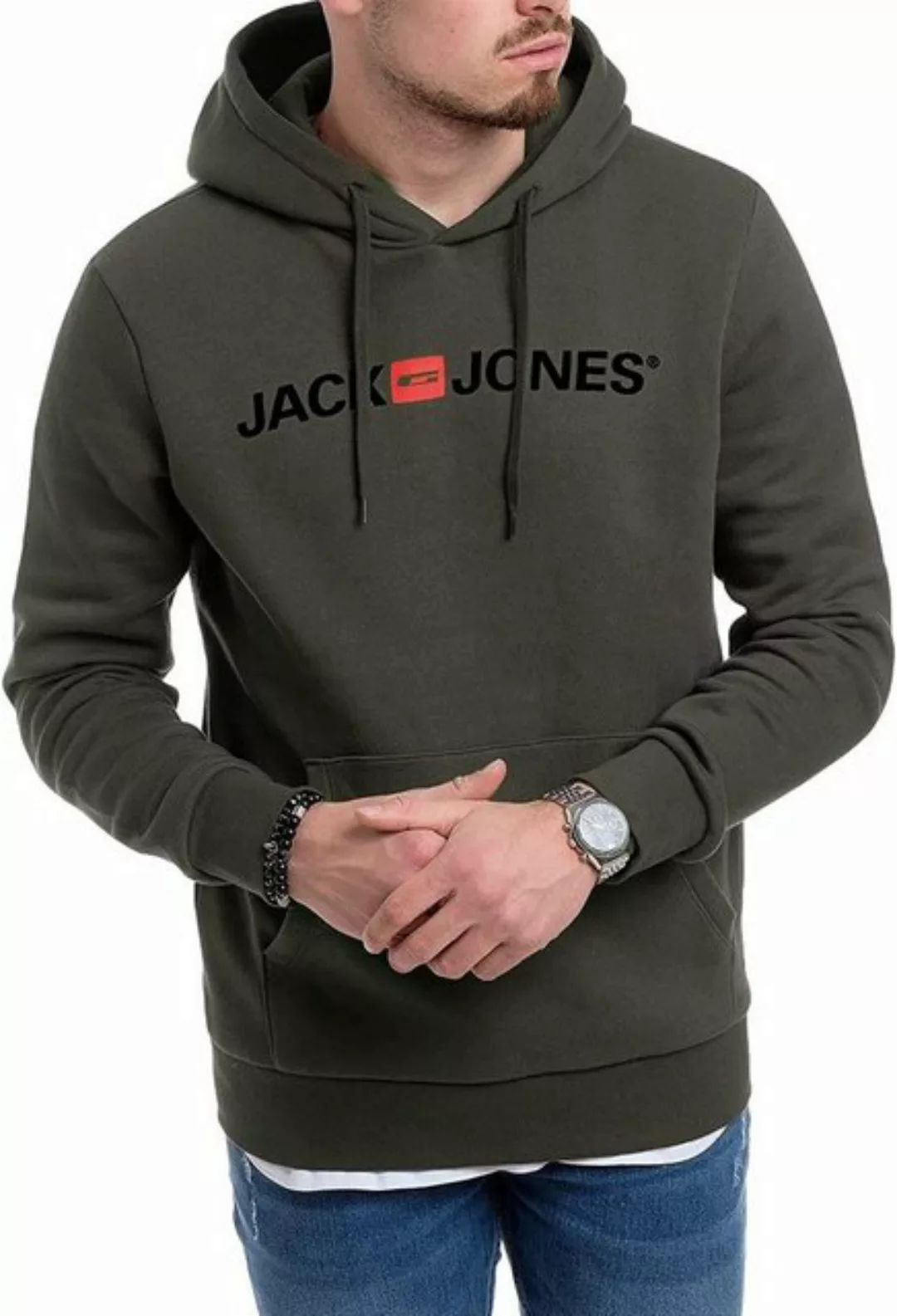 Jack & Jones Hoodie mit Kängurutasche, mit Kapuze, mit Logodruck günstig online kaufen
