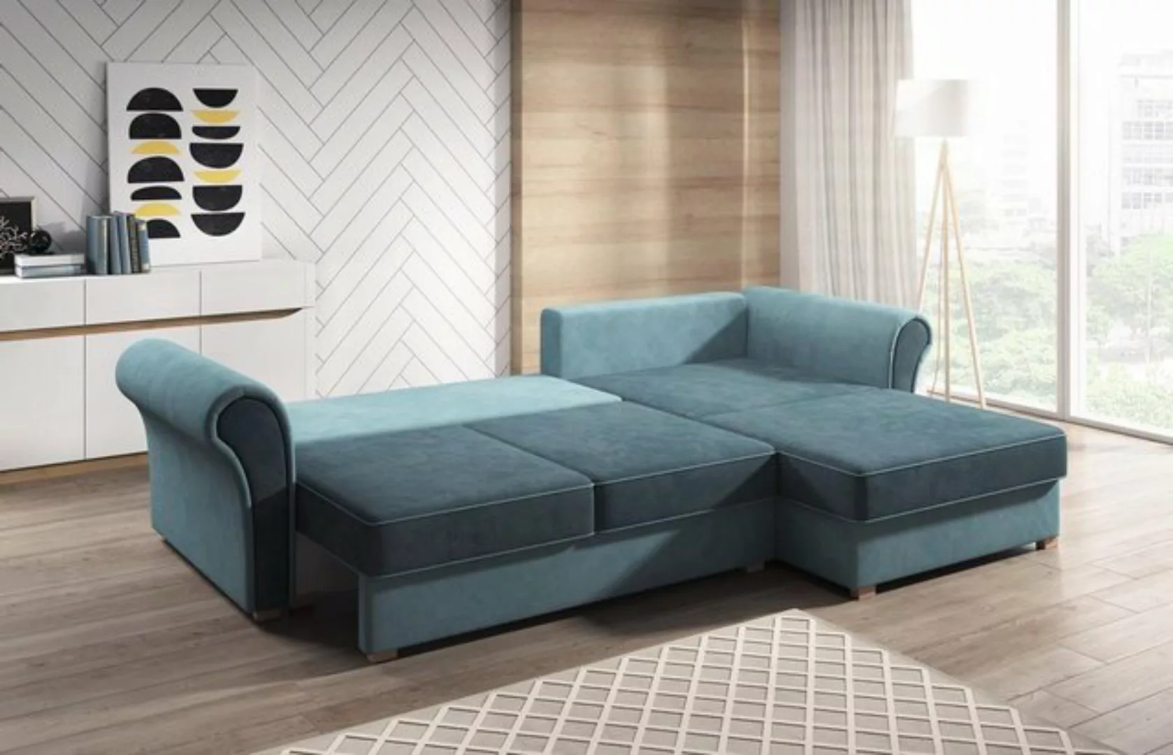 JVmoebel Ecksofa Designer Wohnlandschaft L-Form Couch Ecksofa Polster Garni günstig online kaufen