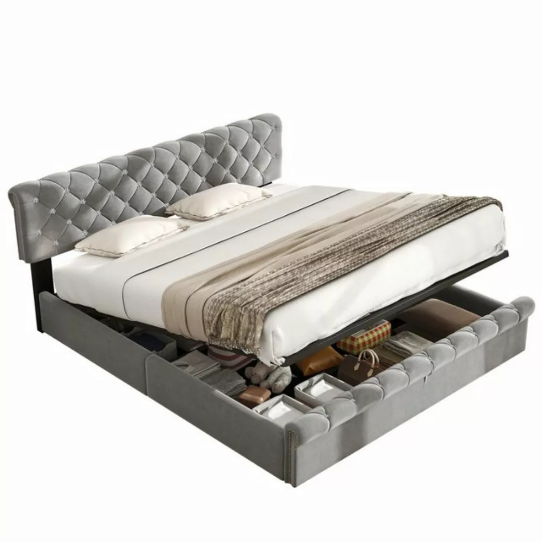 BlingBin Polsterbett Doppelbett Stauraumbett (1er Set, 1-tlg., Polsterbett günstig online kaufen