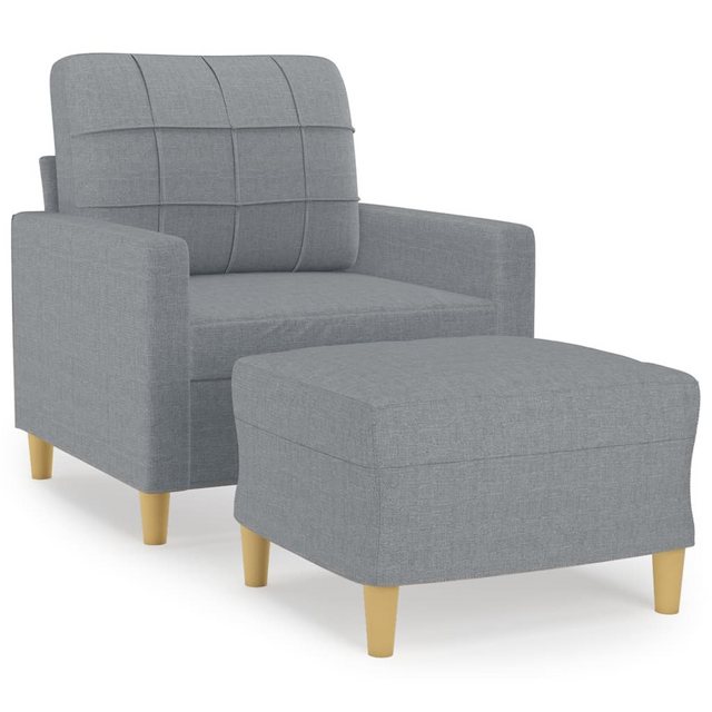 vidaXL Sofa Sofa mit Hocker Stoff verschiedene Farben, Hellgrau günstig online kaufen