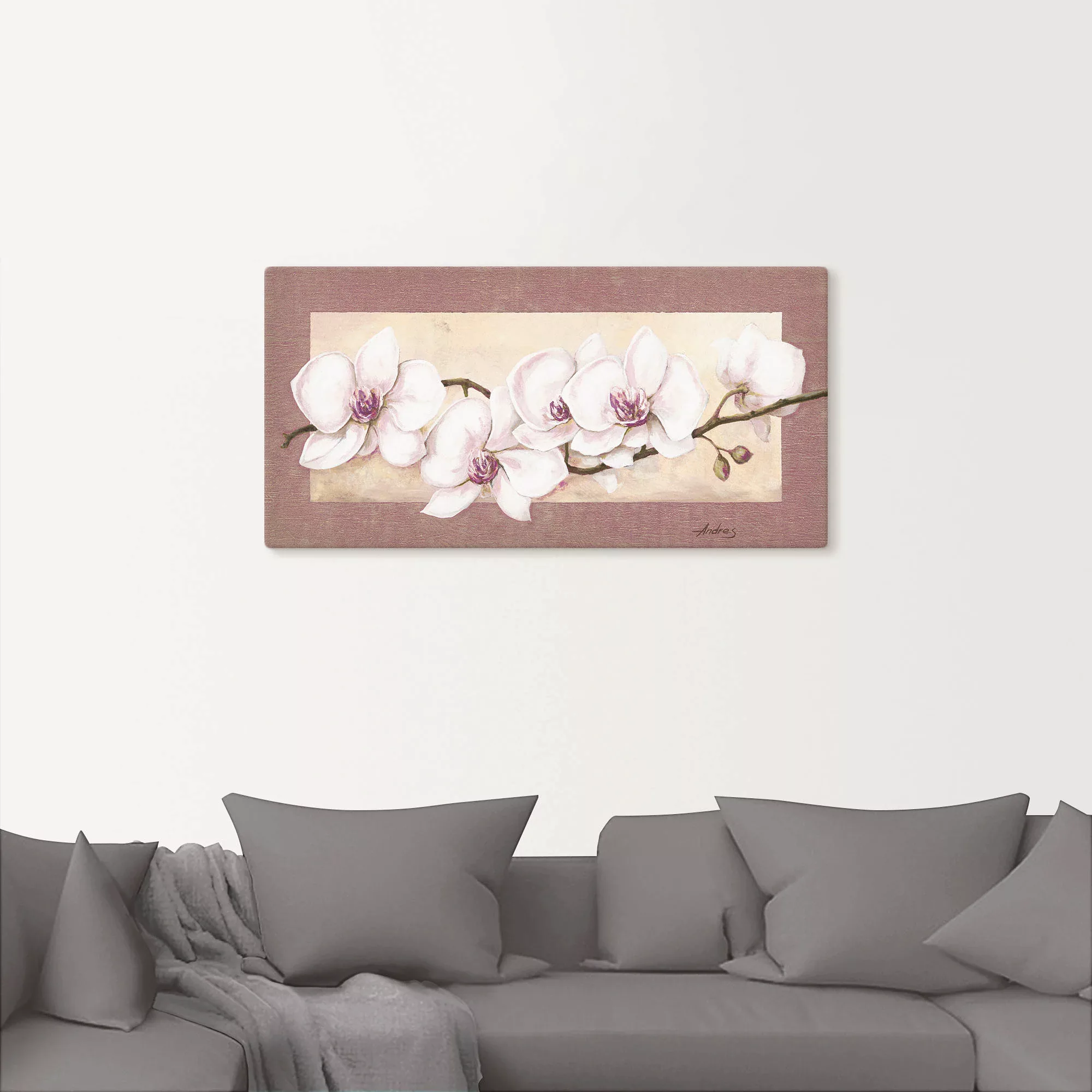 Artland Wandbild "Orchideenzweig in Beerentönen", Blumen, (1 St.) günstig online kaufen