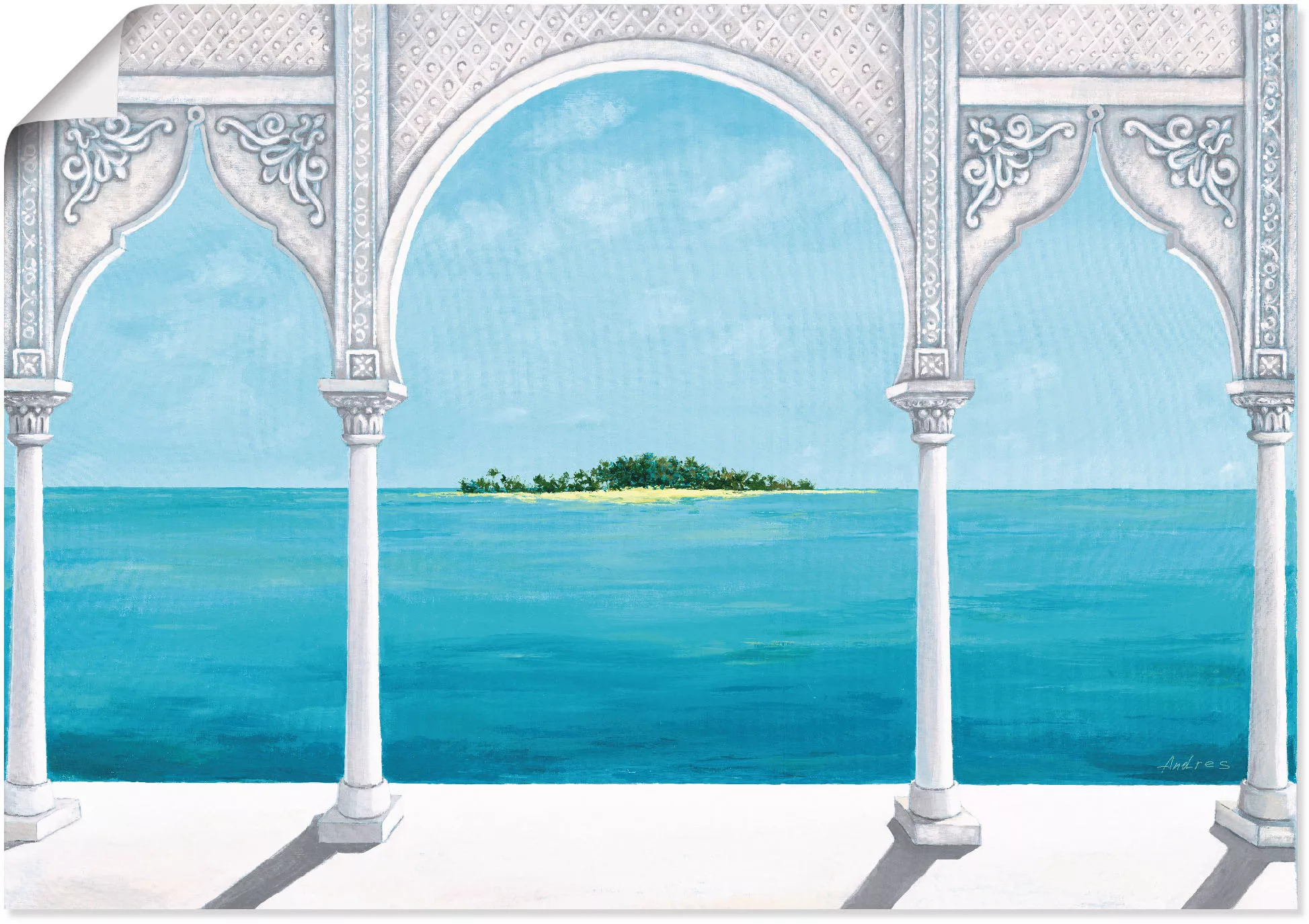 Artland Wandbild "Orientalische Karibik", Fensterblick, (1 St.) günstig online kaufen