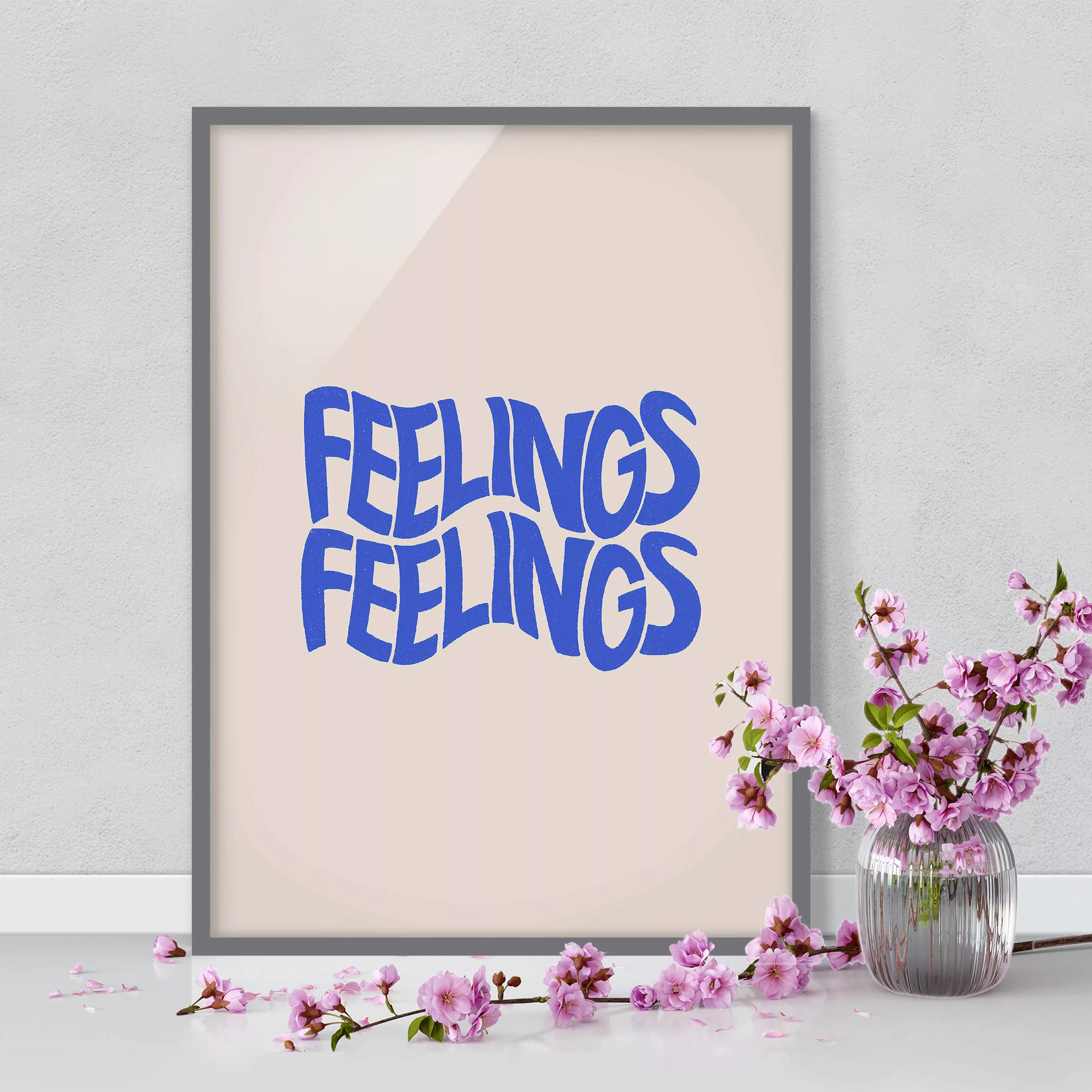 Bild mit Rahmen Feelings blau günstig online kaufen