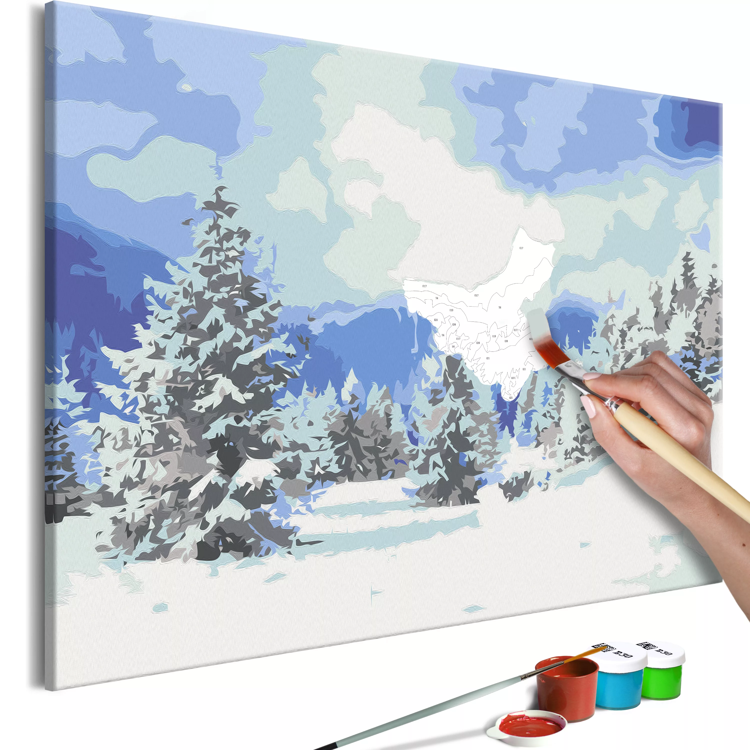 Malen Nach Zahlen - Snow Christmas Trees günstig online kaufen