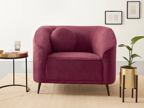 Leonique Sessel "Ashly", in 3 Bezugsvarianten, Bouclé, Samtoptik und Strukt günstig online kaufen