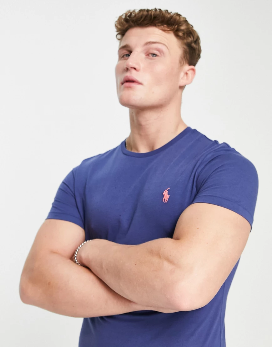 Polo Ralph Lauren – T-Shirt in Marineblau mit Markenlogo günstig online kaufen
