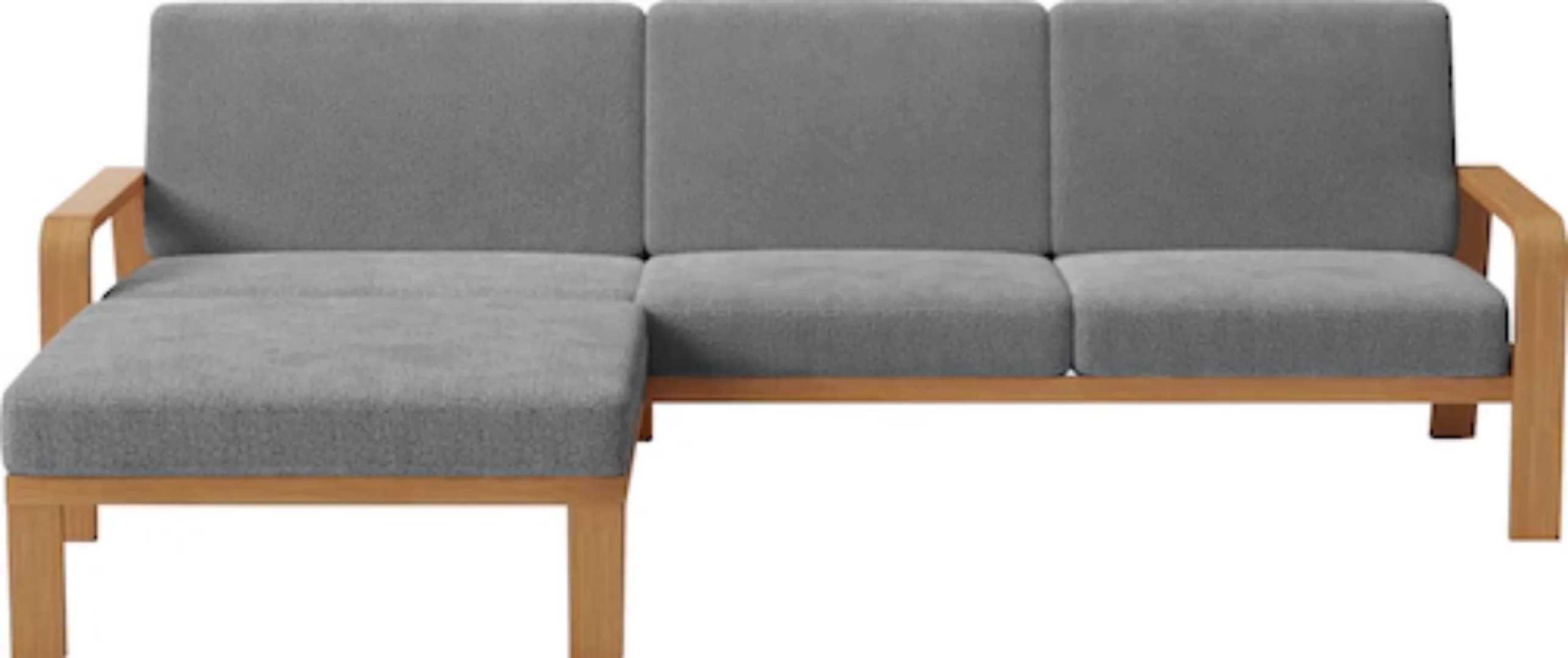 sit&more Ecksofa "Kolding L-Form", Armlehnen aus Buchenholz in natur, versc günstig online kaufen