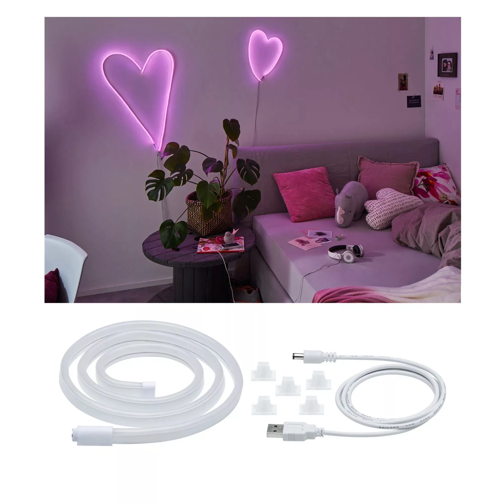 Paulmann LED-Strip Neon Colorflex USB 1m pink günstig online kaufen