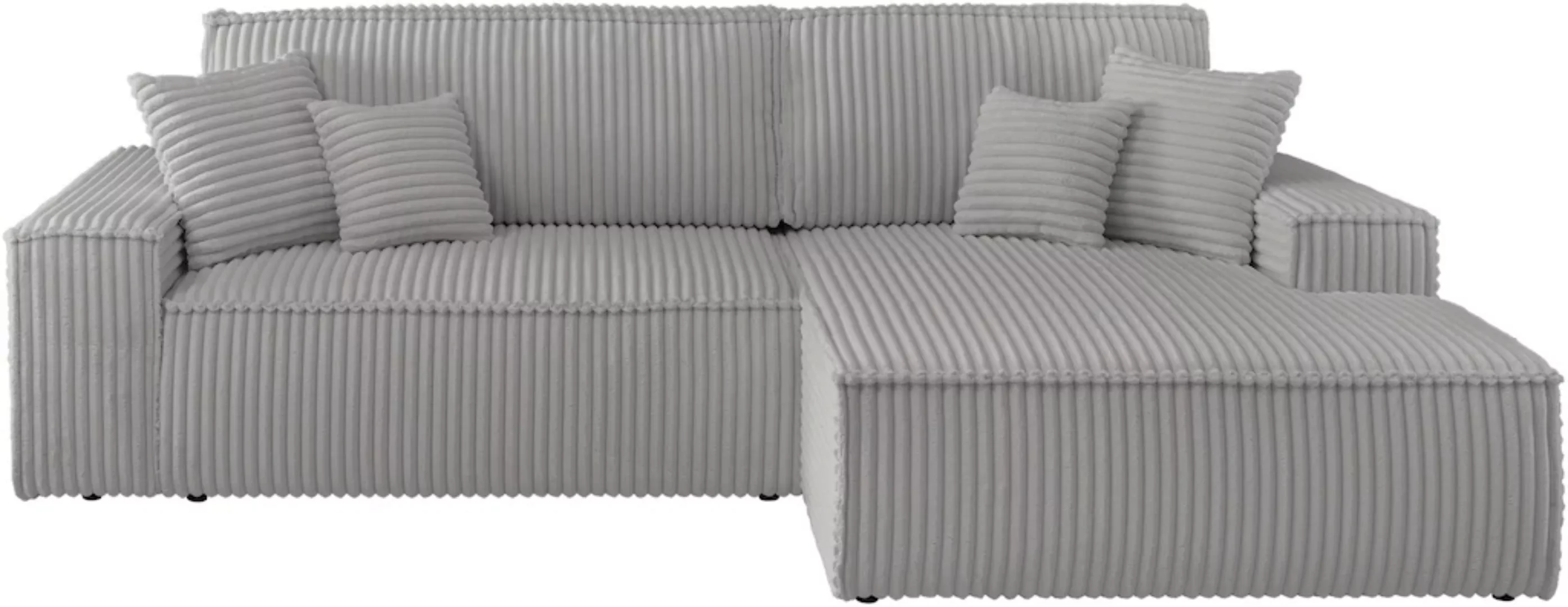 andas Ecksofa "Finnley Schlafsofa 267 cm in Bouclé, Struktur fein u. Cord, günstig online kaufen