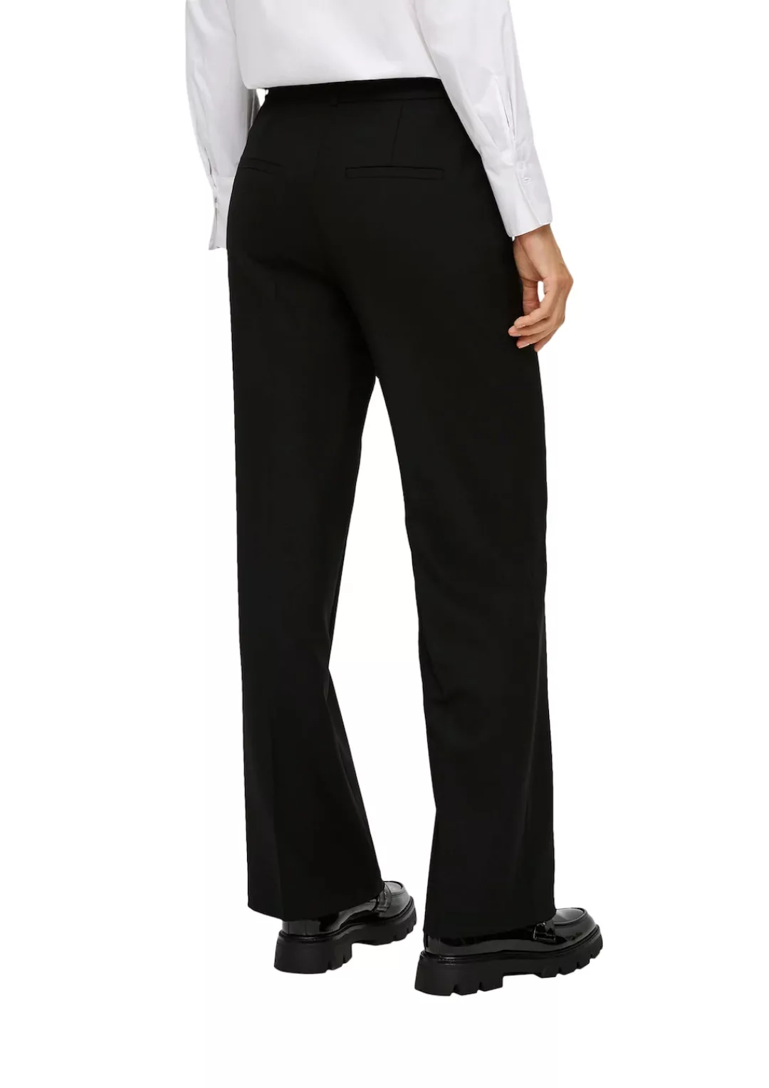 s.Oliver BLACK LABEL Stoffhose Regular: Wide Leg Hose aus Viskosemix günstig online kaufen