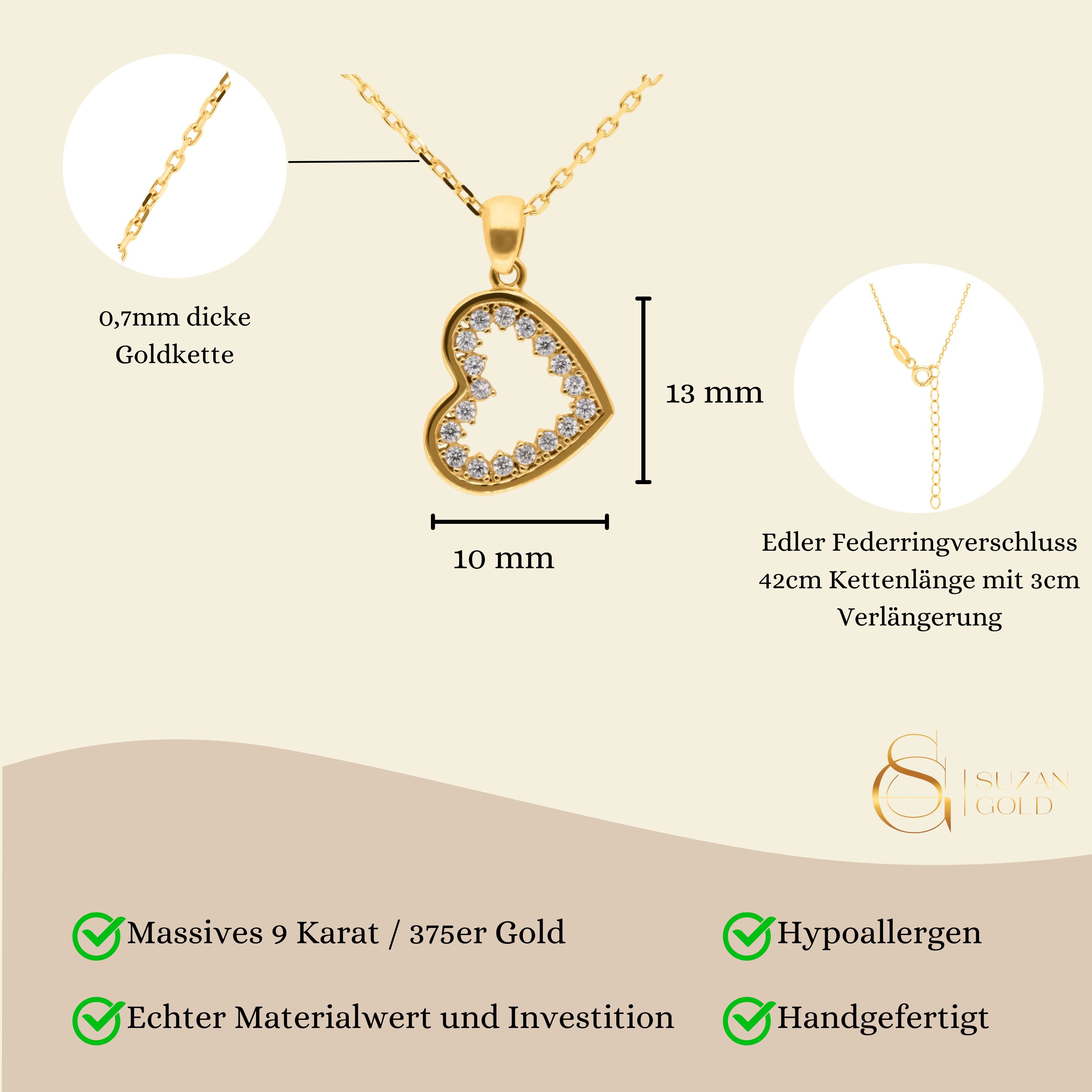 Suzan Gold Kette mit Anhänger 375er günstig online kaufen
