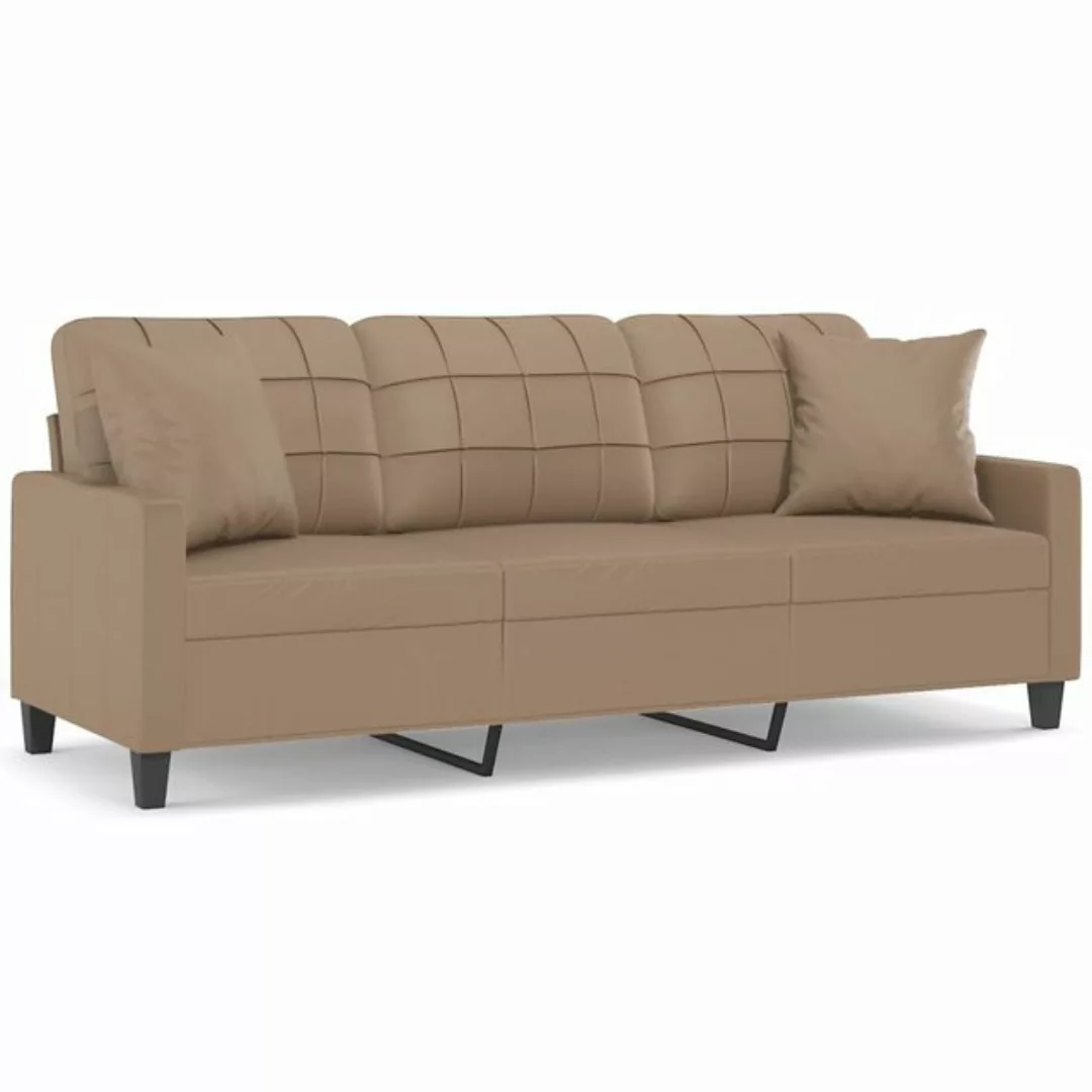 vidaXL Sofa Sofa Kunstleder mit Zierkissen, 180 cm günstig online kaufen