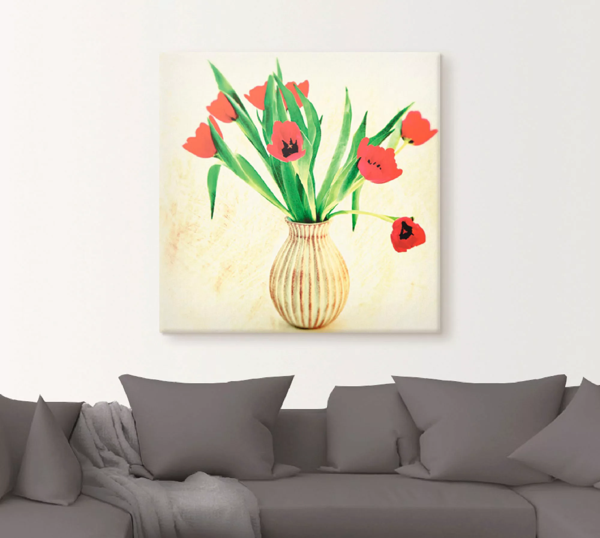 Artland Leinwandbild »Rote Tulpen«, Blumen, (1 St.), auf Keilrahmen gespann günstig online kaufen