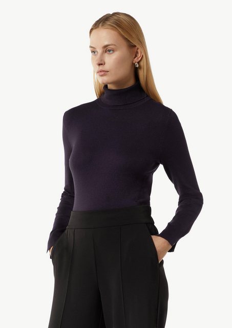 Comma Langarmshirt Eleganter Strickpullover mit Rollkragen günstig online kaufen