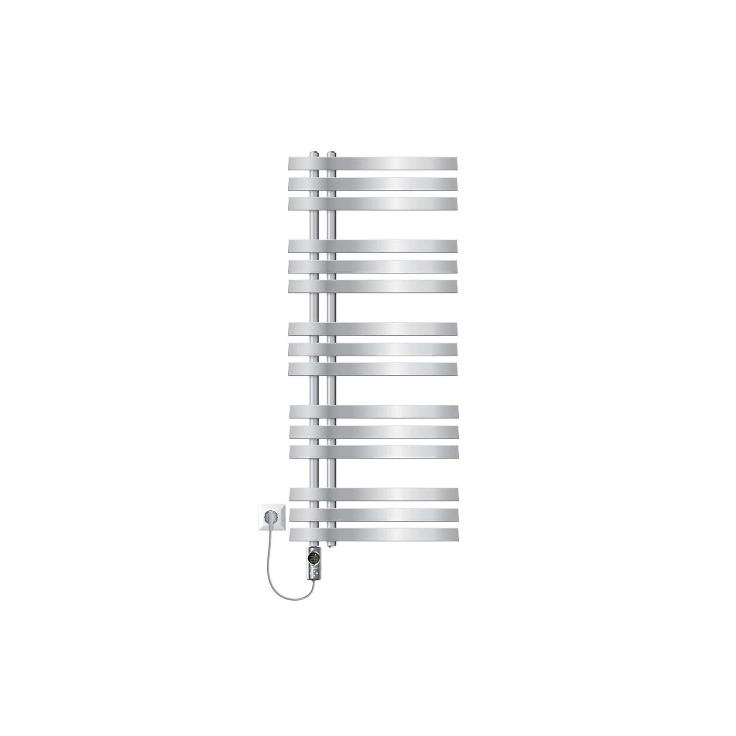 LuxeBath Badheizkörper Iron EM 500x1200 mm Chrom mit Heizstab 900W Digital günstig online kaufen