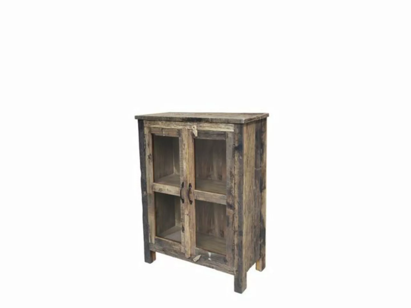 Chic Antique Vitrine Grimaud Schrank mit Glastüren H100/L75/B35 cm natur (1 günstig online kaufen