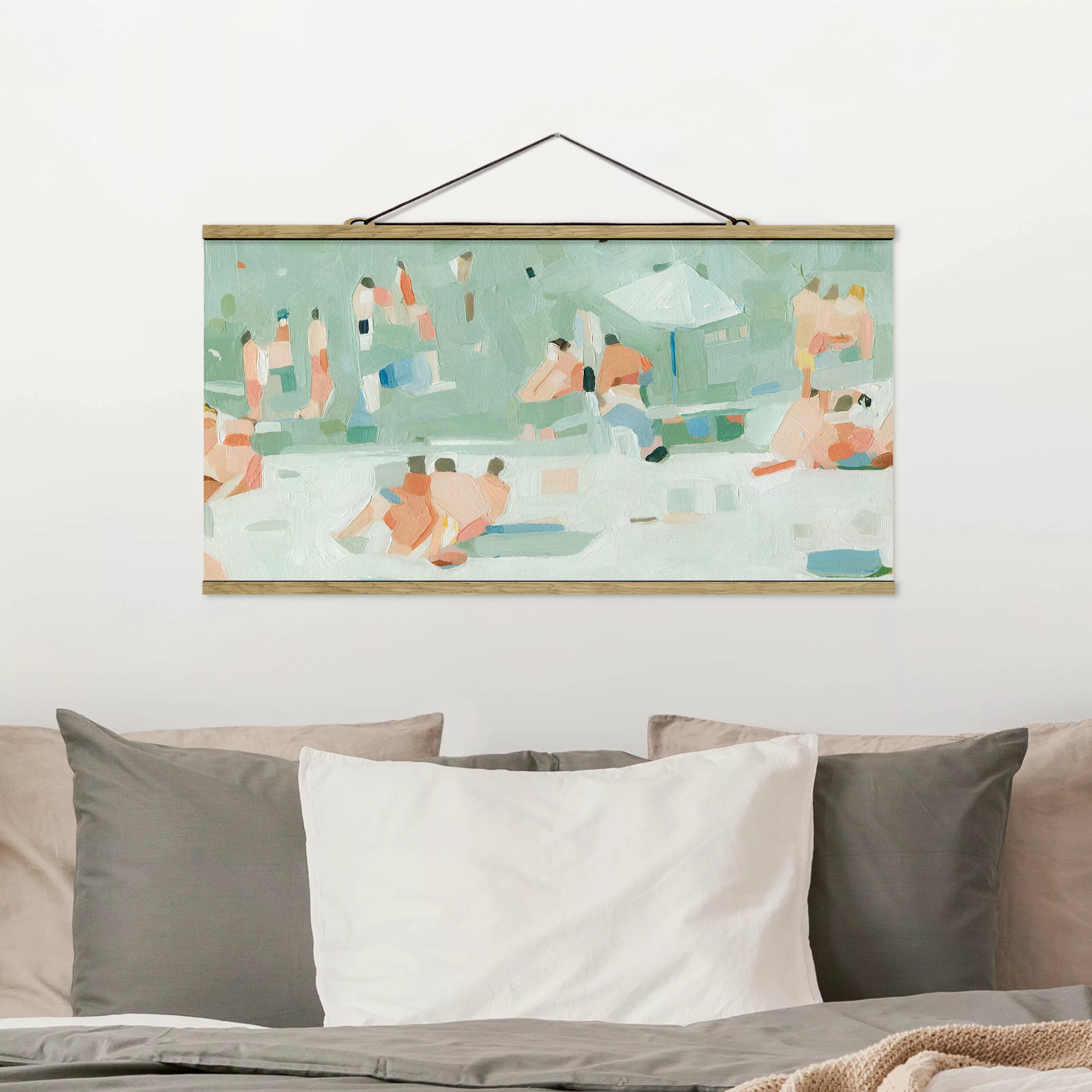 Stoffbild Strand mit Posterleisten - Querformat Sommer Konfetti I günstig online kaufen