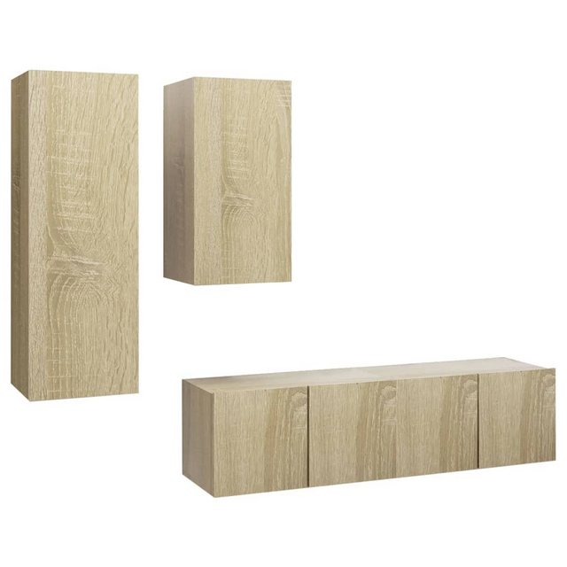 vidaXL Kleiderschrank 4-tlg TV-Schrank-Set Sonoma-Eiche Spanplatte günstig online kaufen