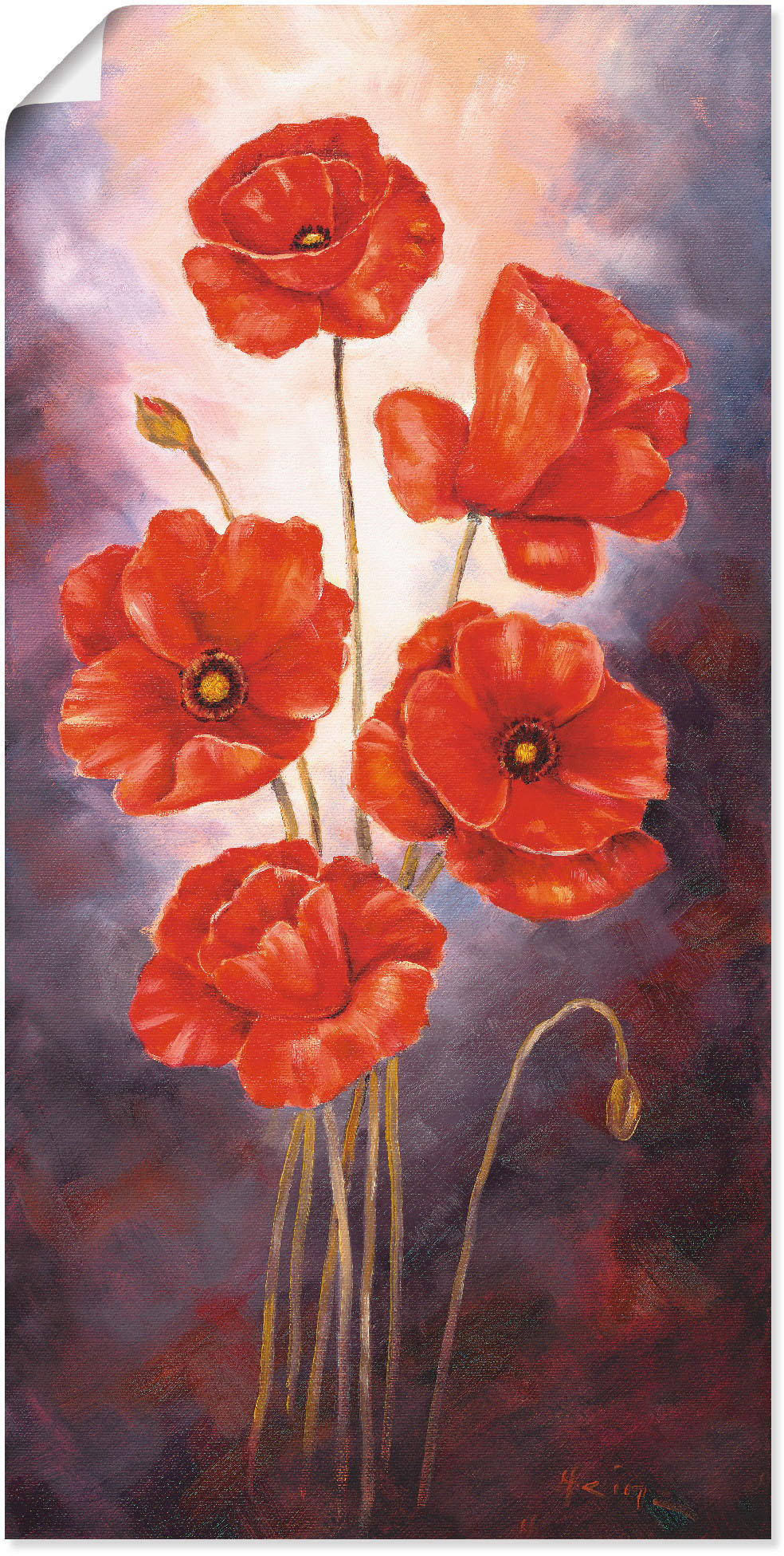 Artland Wandbild "Mohn V", Blumen, (1 St.), als Leinwandbild, Poster in ver günstig online kaufen