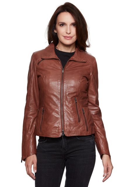 Jilani Lederjacke Enna #KJ Jilani - Damen Lederjacke Lammnappa mittelbraun günstig online kaufen