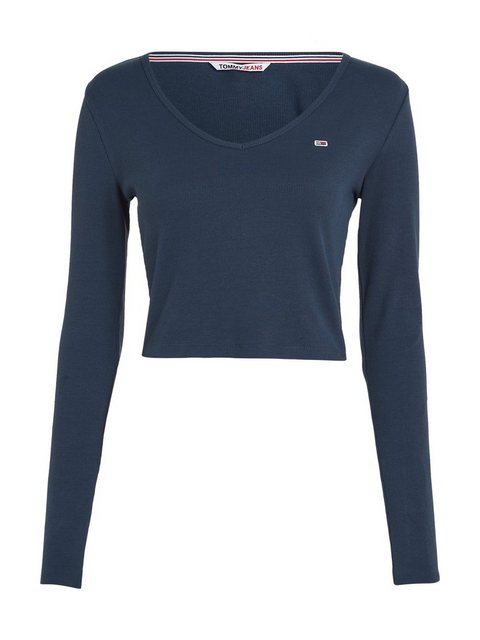 Tommy Jeans Langarmshirt TJW BBY CRP ESSENTIAL RIB V LS mit gesticktem Tomm günstig online kaufen