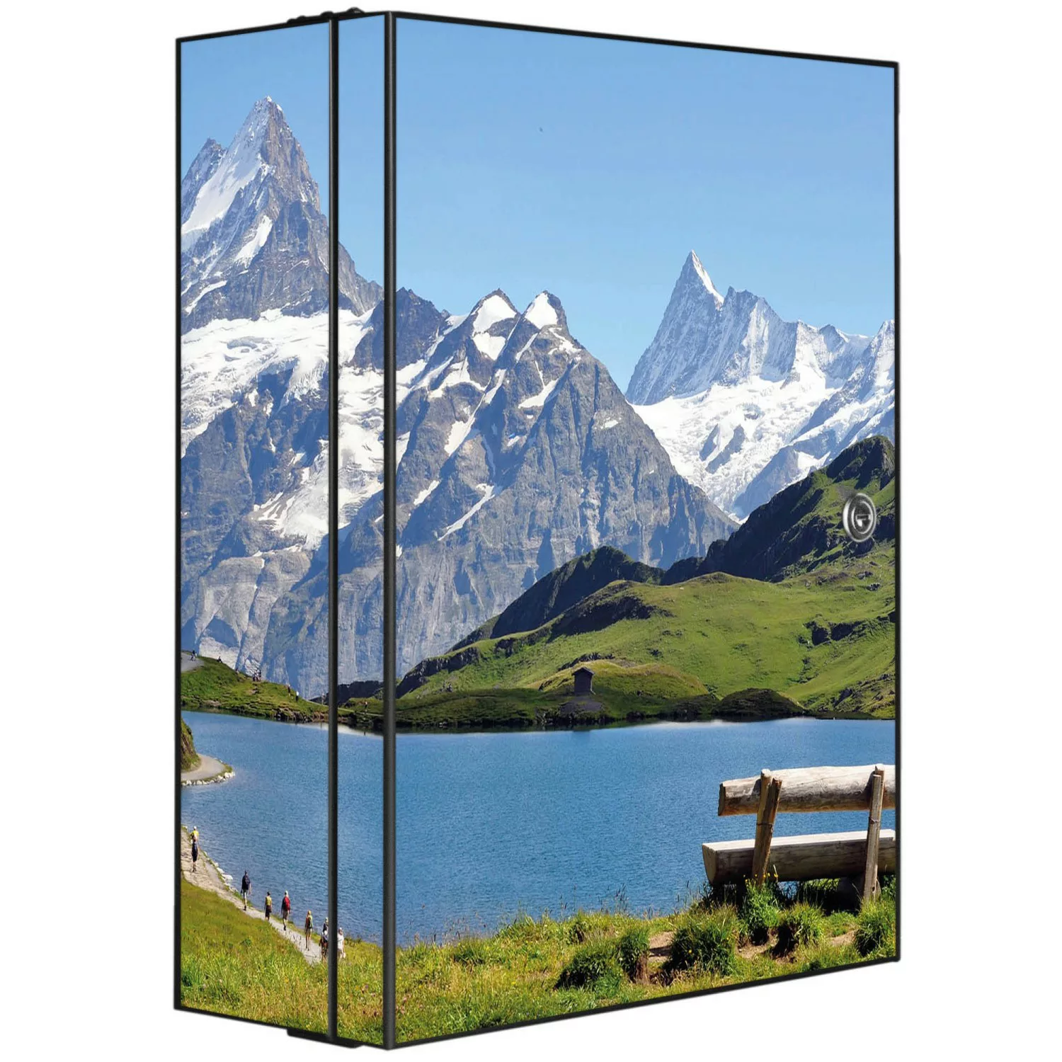 Banjado XXL Medizinschrank Abschliessbar 35x46x15cm Arzneischrank Anthrazit günstig online kaufen