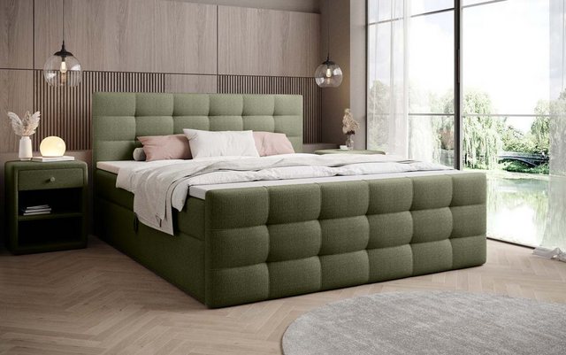 Luxusbetten24 Boxspringbett Luxor Bouclé, mit Stauraum günstig online kaufen